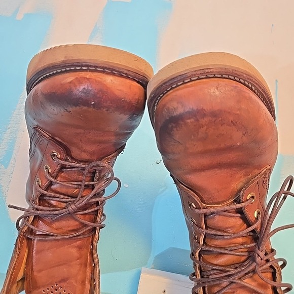 VTG Herman Survivors 9.5 Moc Toe Brown Vibram Work Boots USA -20F Insulated 70s - Picture 16 of 16